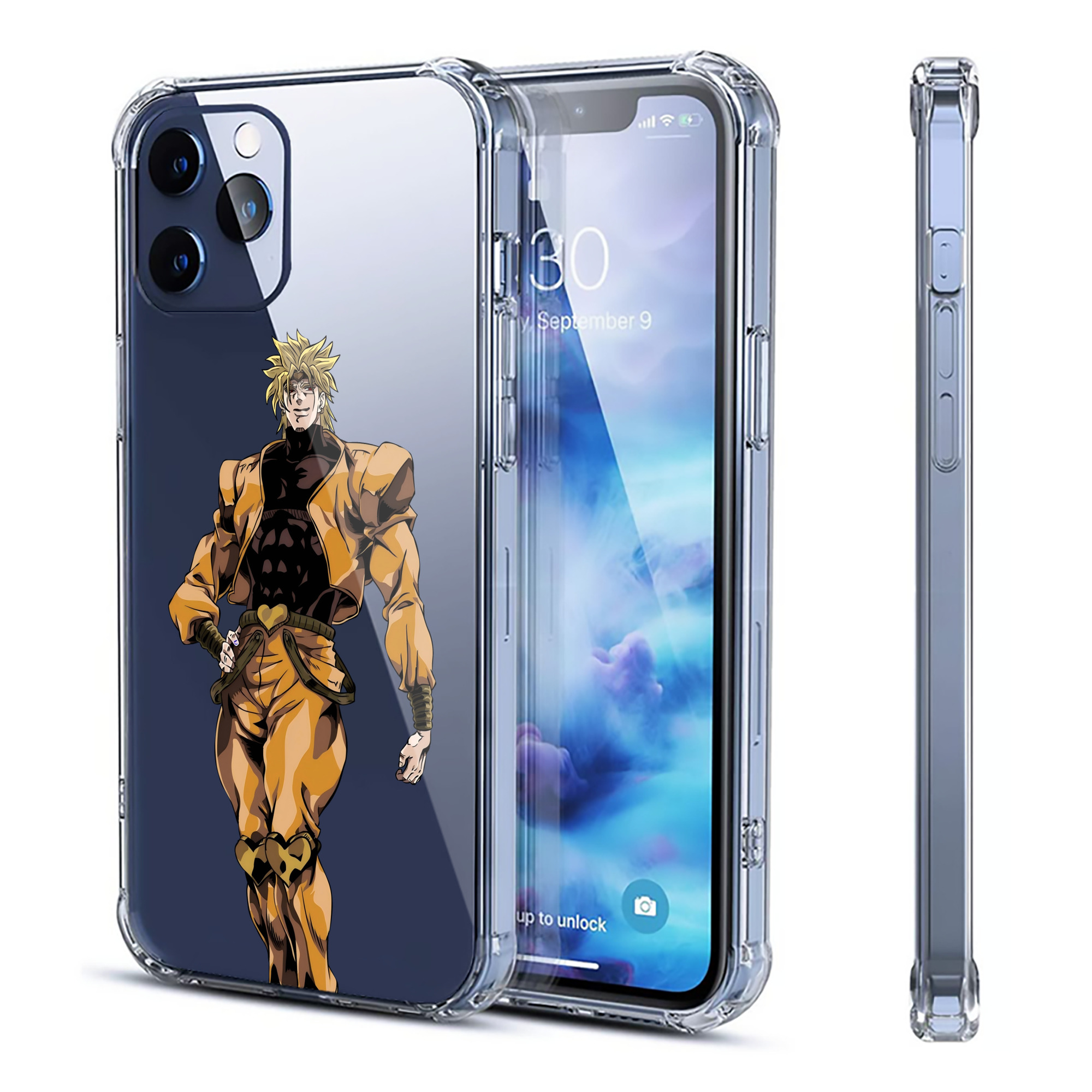 （画像用） ジョジョの奇妙な冒険 ディオ?ブランドー JoJo's Bizarre Adventure Dio Brando 【iPhone 12シリーズ対応】透明スマホケース（クリアソフトケース）